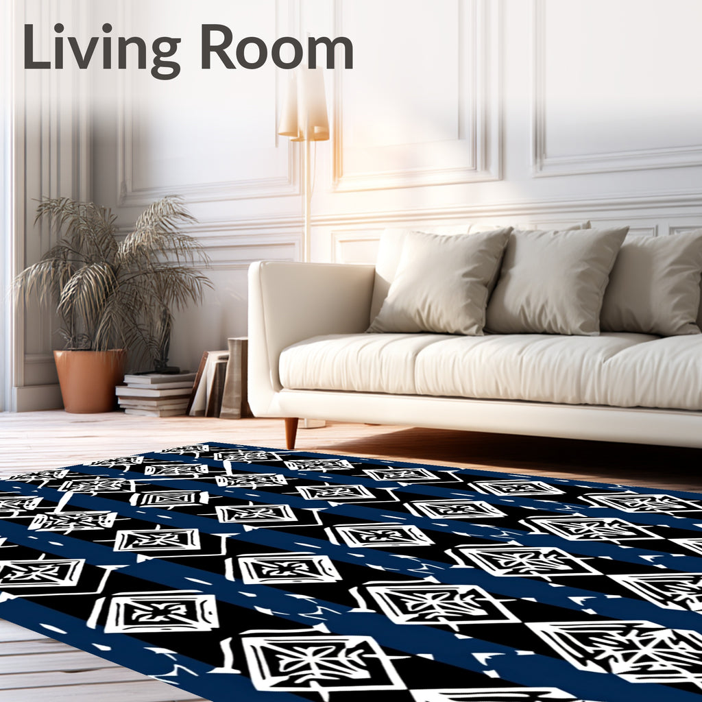 Classic Diamond Stripe Pattern Rug