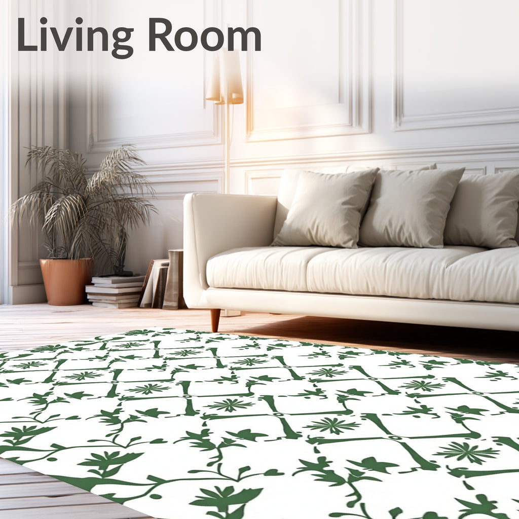 Vine And Lattice Floral Design Rug
