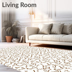 Brown Abstract Scribble Pattern Rug