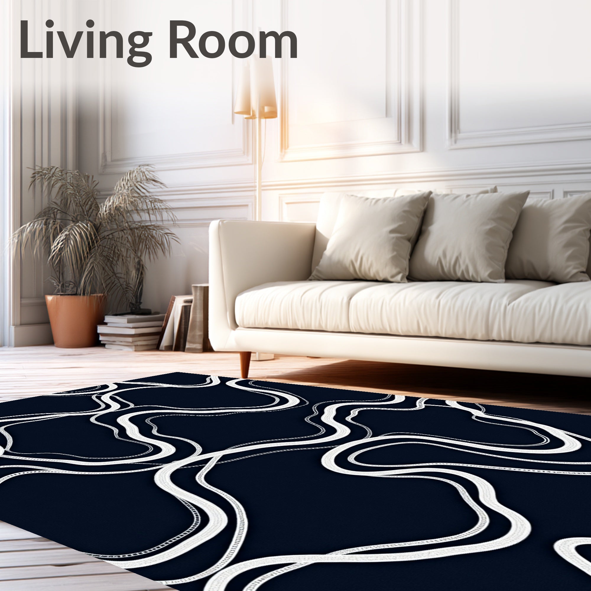 Classic Chain Link Swirl Pattern Rug