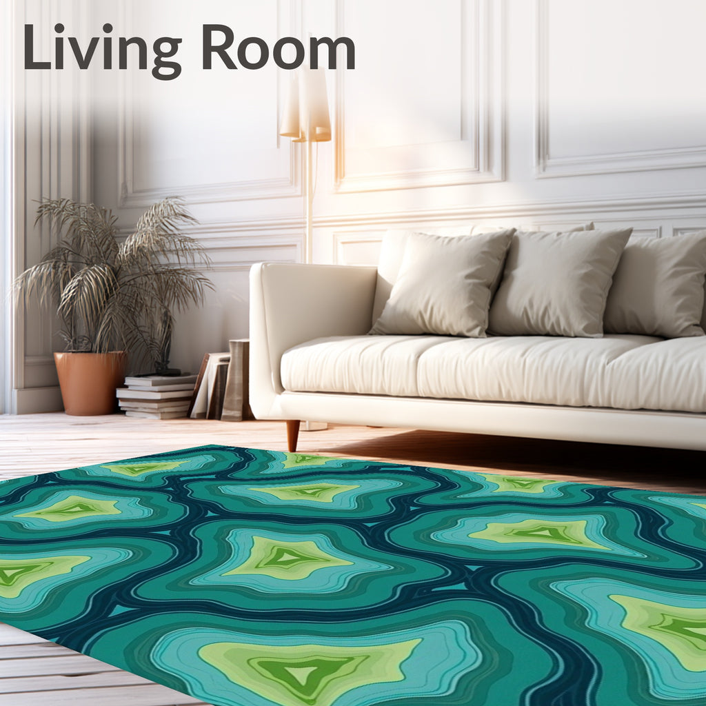 Abstract Agate Slice Pattern Rug
