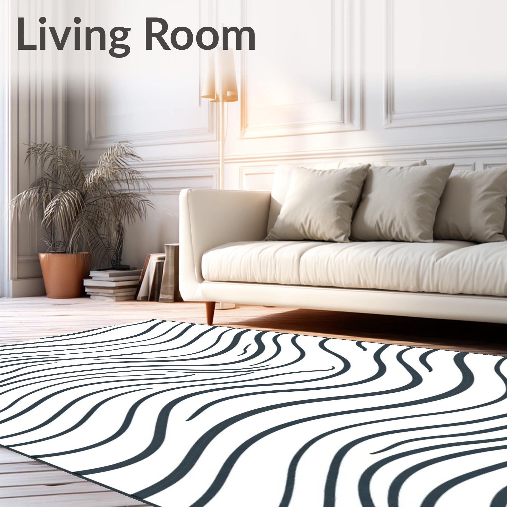 Dynamic Abstract Stripe Pattern Rug