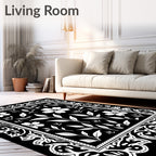 Floral And Leaf Pattern Rug