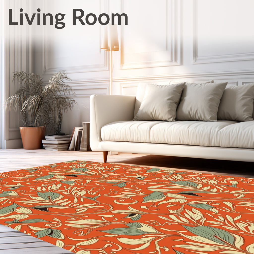 Vintage Botanical Vine Pattern Rug