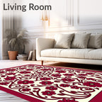 Ornate Floral Vine Pattern Design Rug