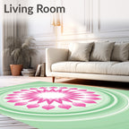 Pink Blossom Zen Mandala Design Rug