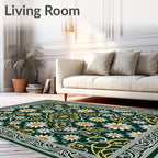 Floral Vines With Daisy Pattern Rug