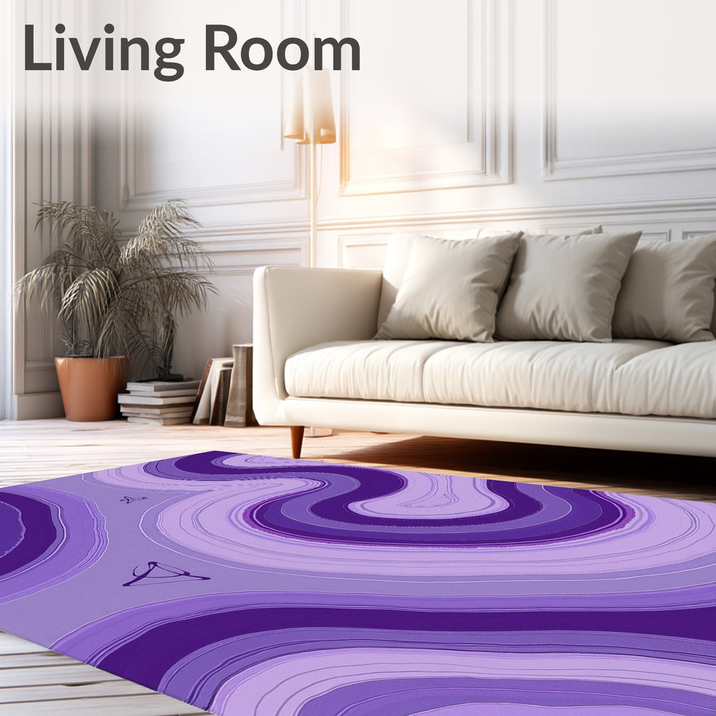 Purple Agate Swirl Modern Pattern Rug
