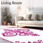 Ornate Floral Swirl Design Rug