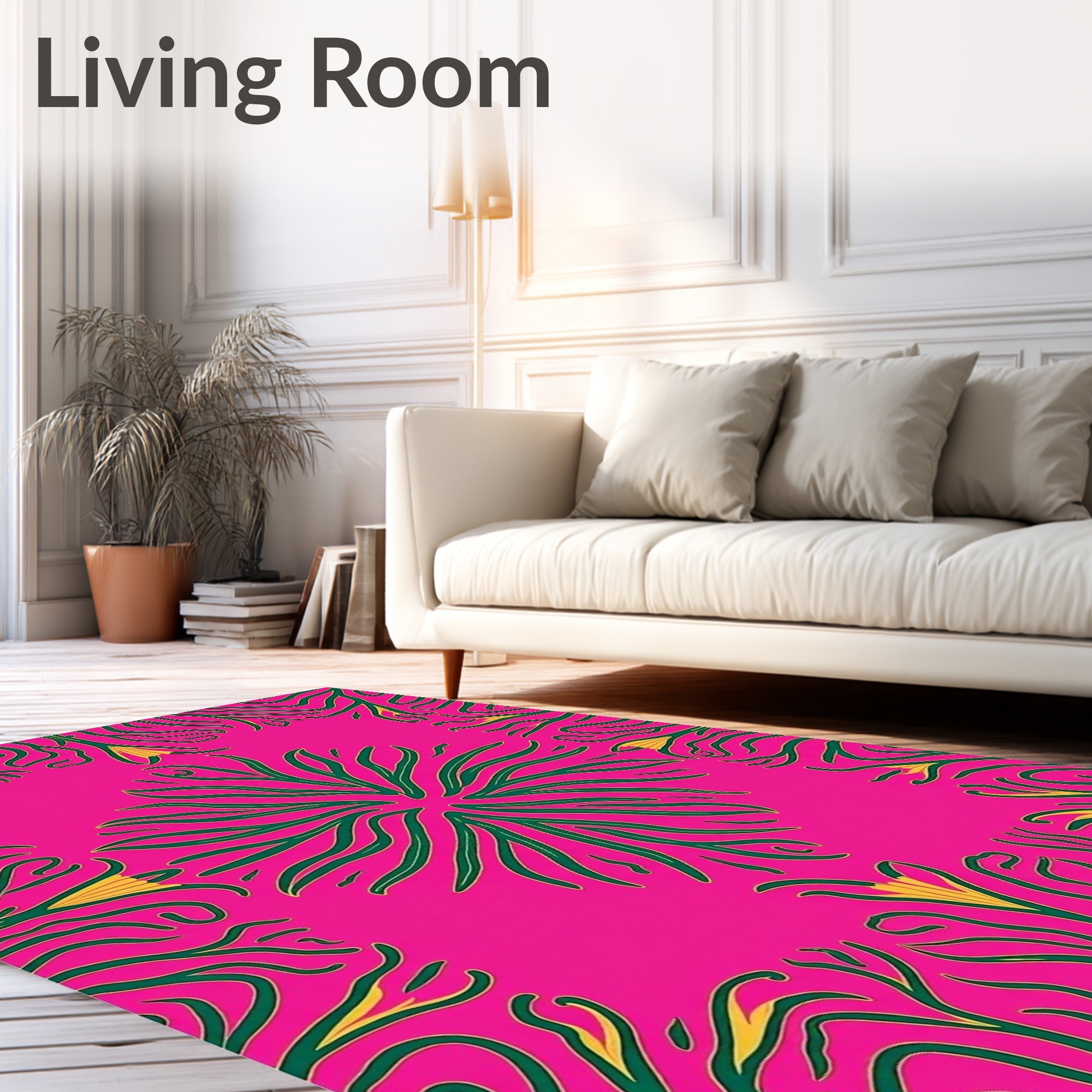 Bold Floral Vine Pattern Rug