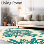 Mandala Feather Teal Pattern Rug