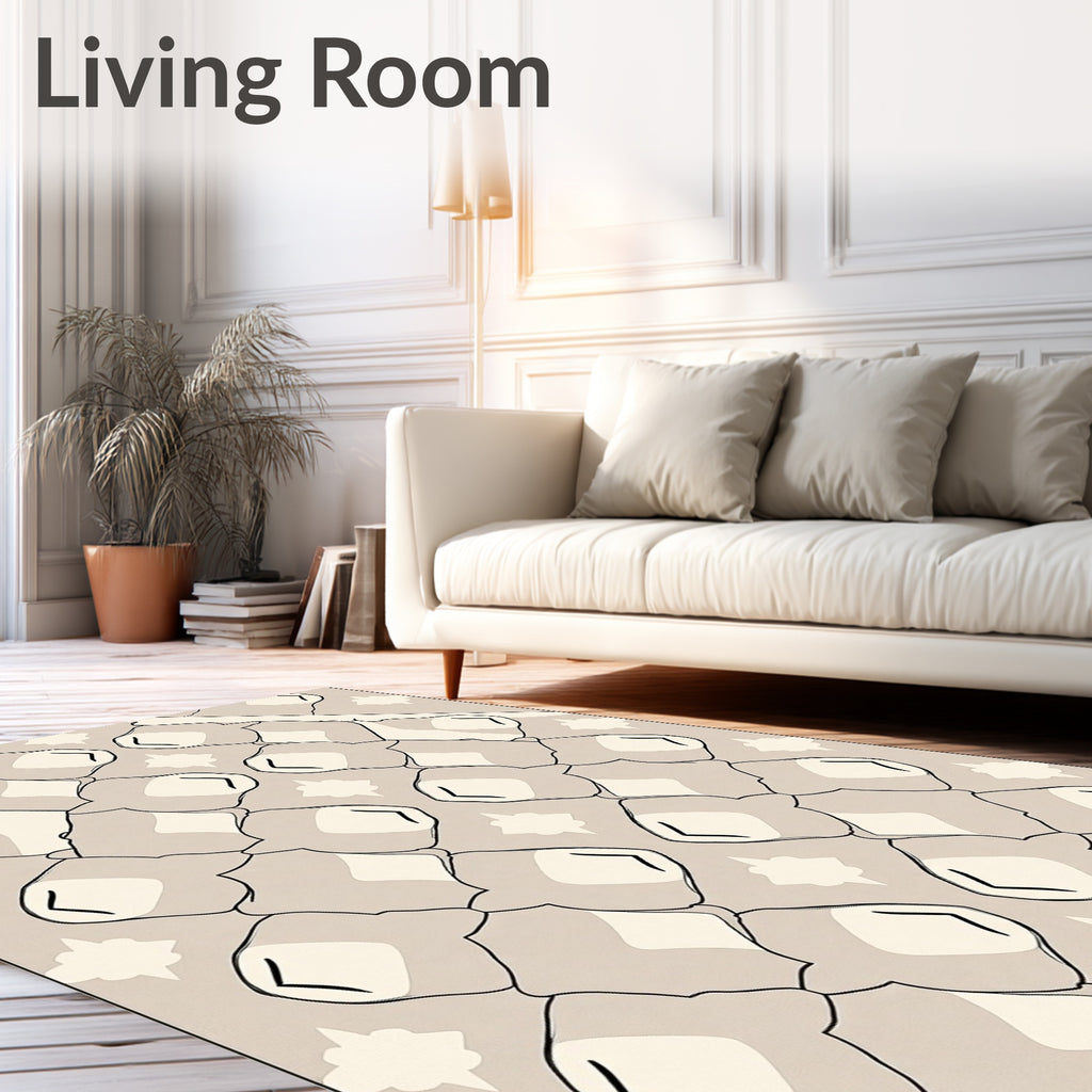 Subtle Geometric Diamond Pattern Rug