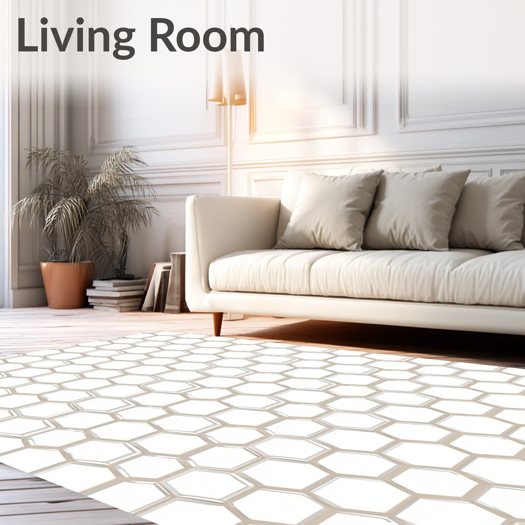 Modern Geometric Honeycomb Pattern Rug