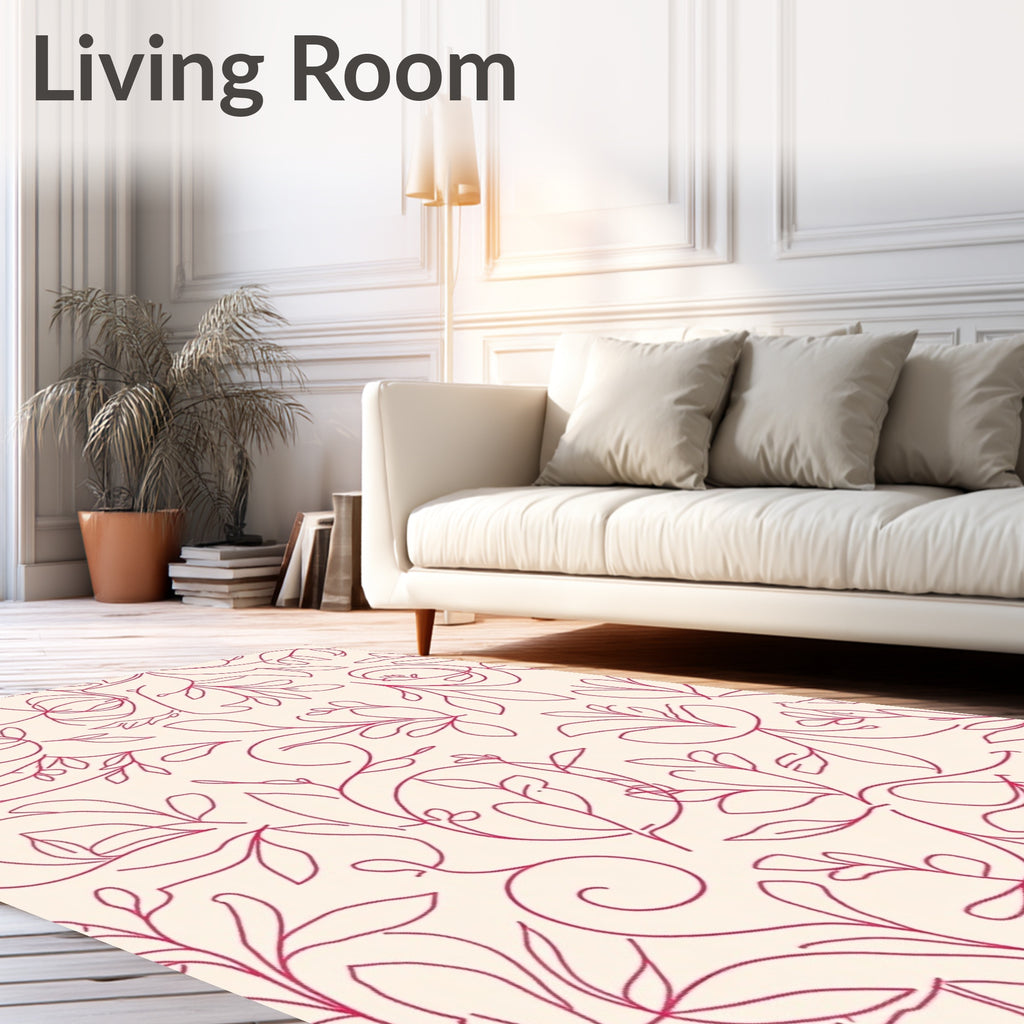 Minimalist floral vine pattern Rug