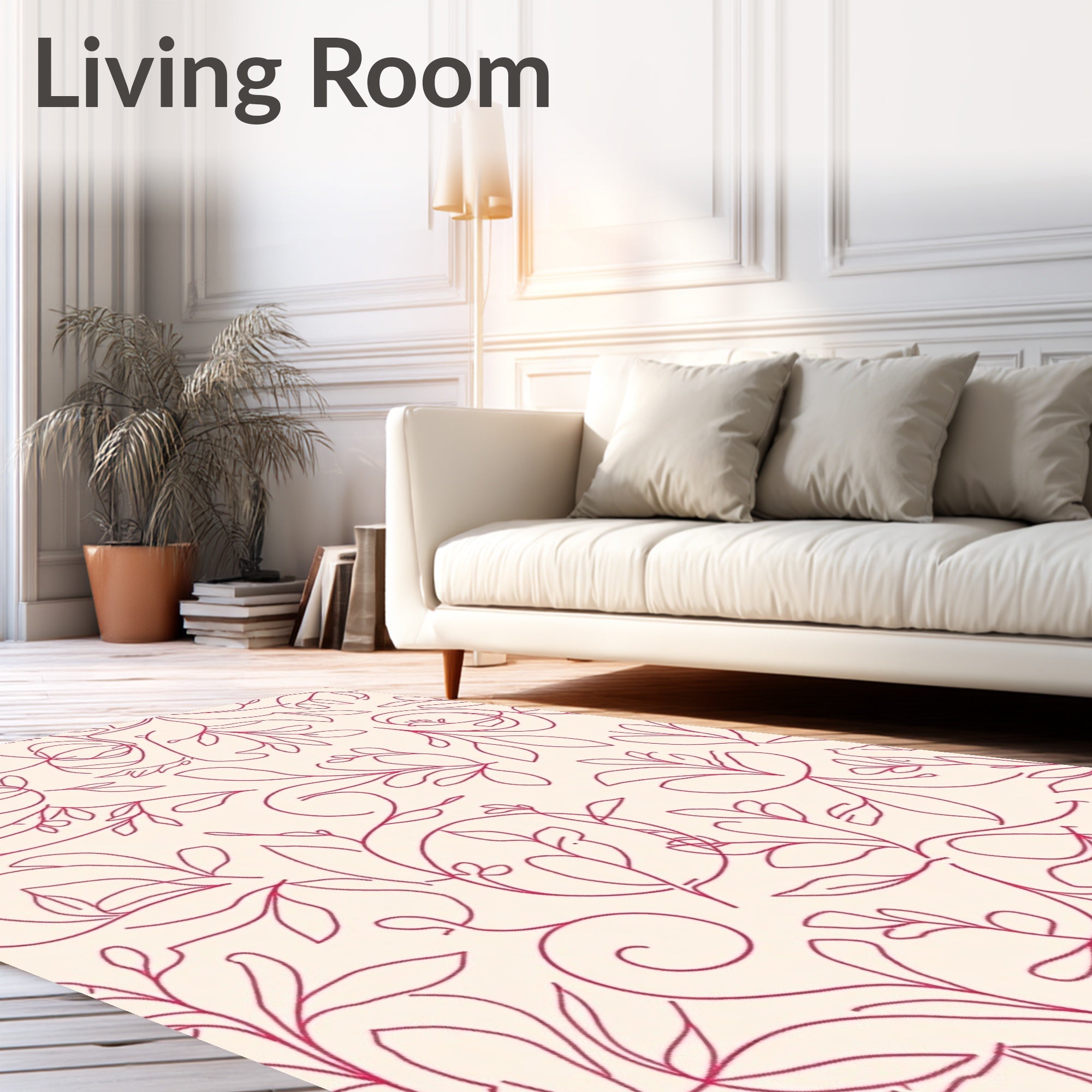 Minimalist floral vine pattern Rug