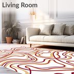 Rich Red Gold Swirl Pattern Rug