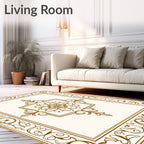 Classic Floral Scroll Border Design Rug