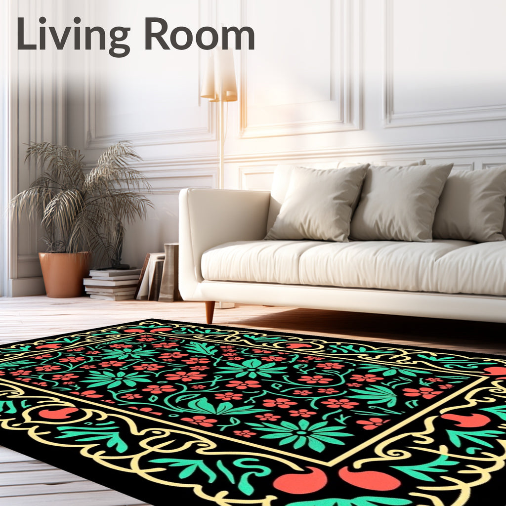Ornate Floral Pattern Rug