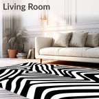 Bold Black And White Animal Print Rug