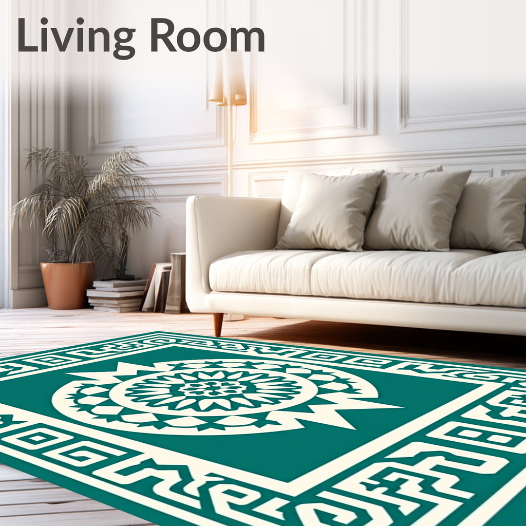 Ornate Pomegranate Geometric Pattern Rug