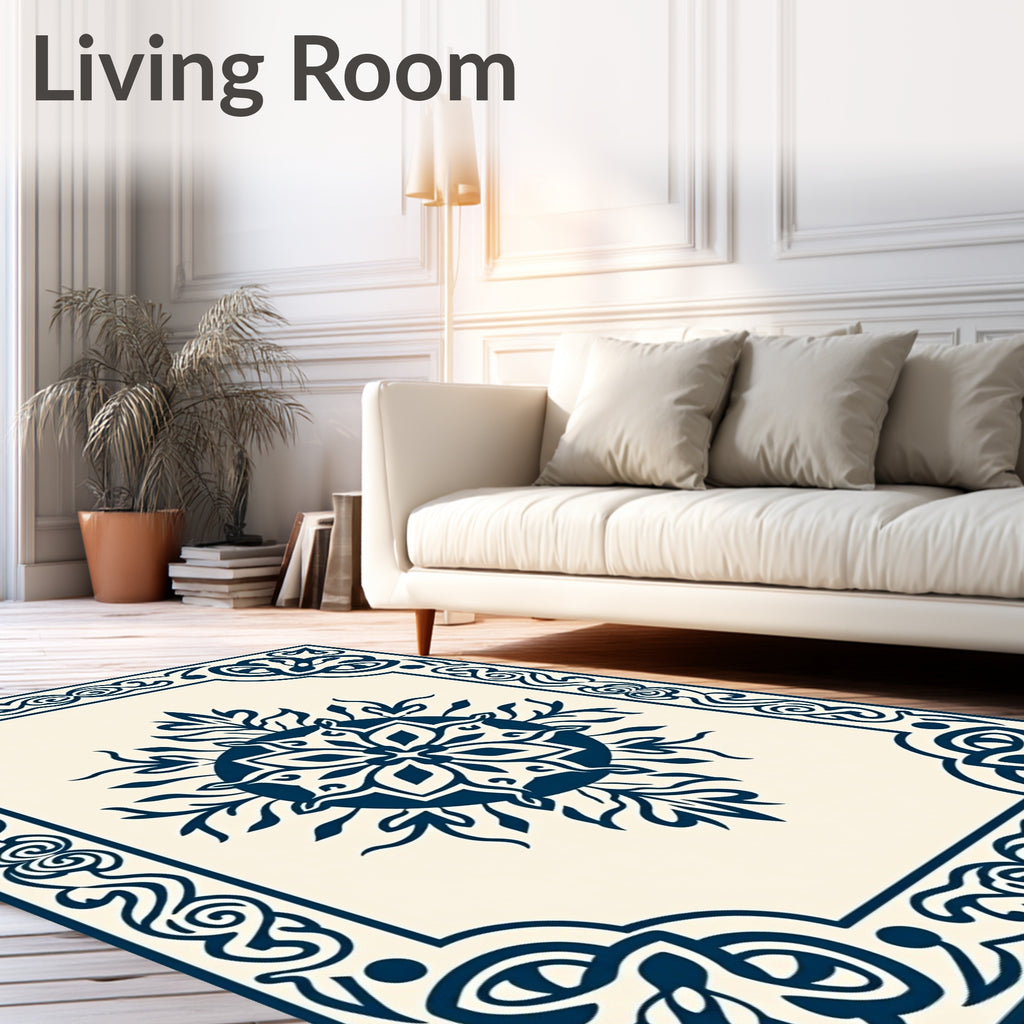 Ornate Floral And Scrollwork Symmetry Rug