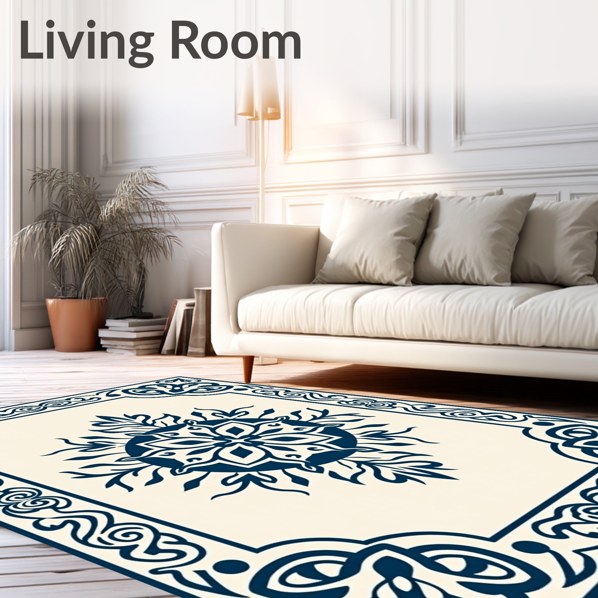 Ornate Floral And Scrollwork Symmetry Rug