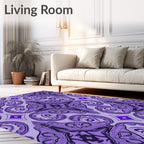 Purple Intricate Abstract Pattern Rug