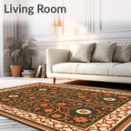 Ornate Floral Vine Tiled Rug
