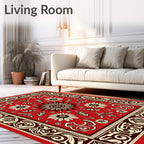 Bold Floral Red Patterned Rug