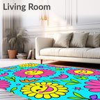 Happy Flower Power Pattern Rug