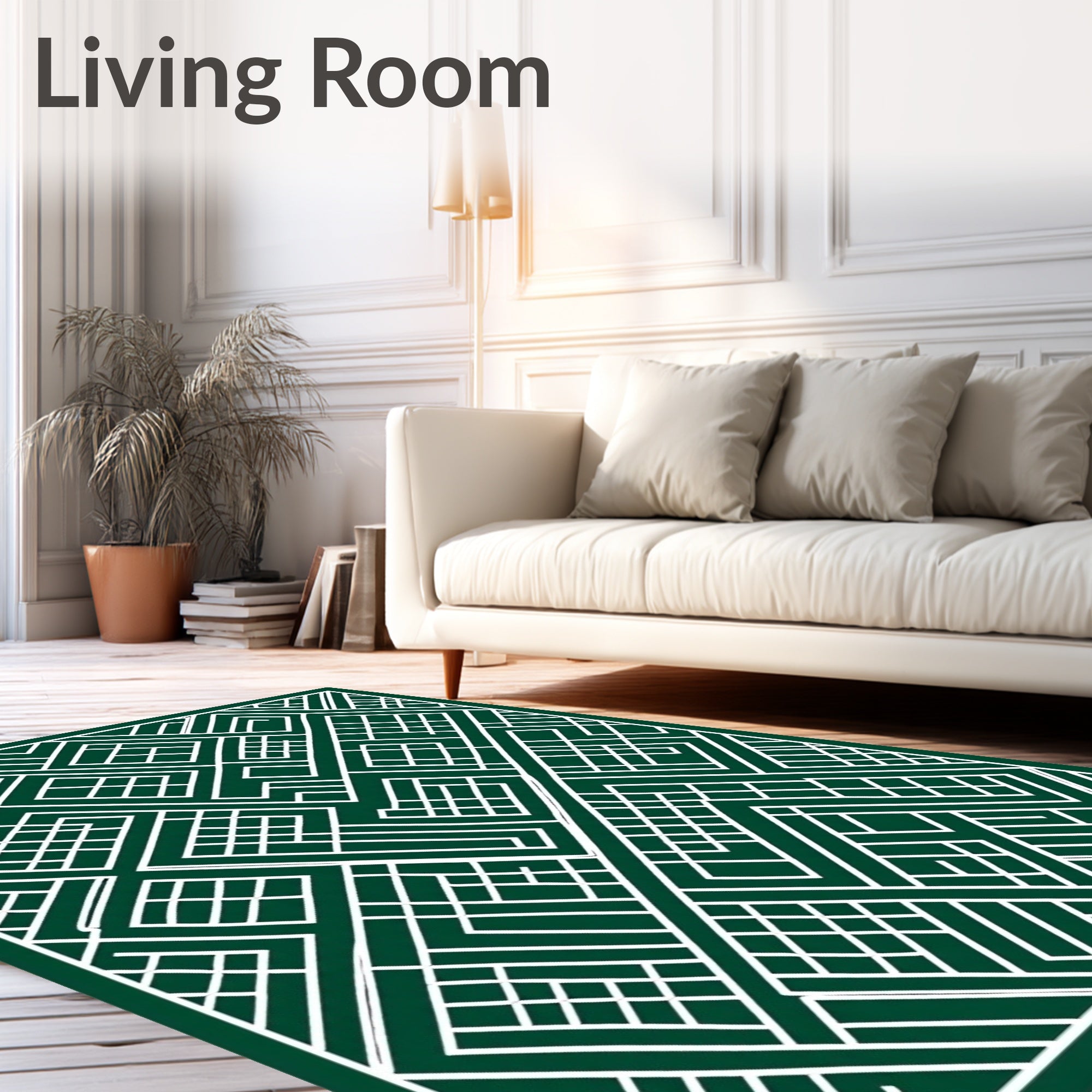 Geometric Maze Pattern Art Rug