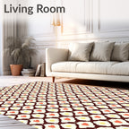 Quaint Red Hearts Cream Pattern Rug