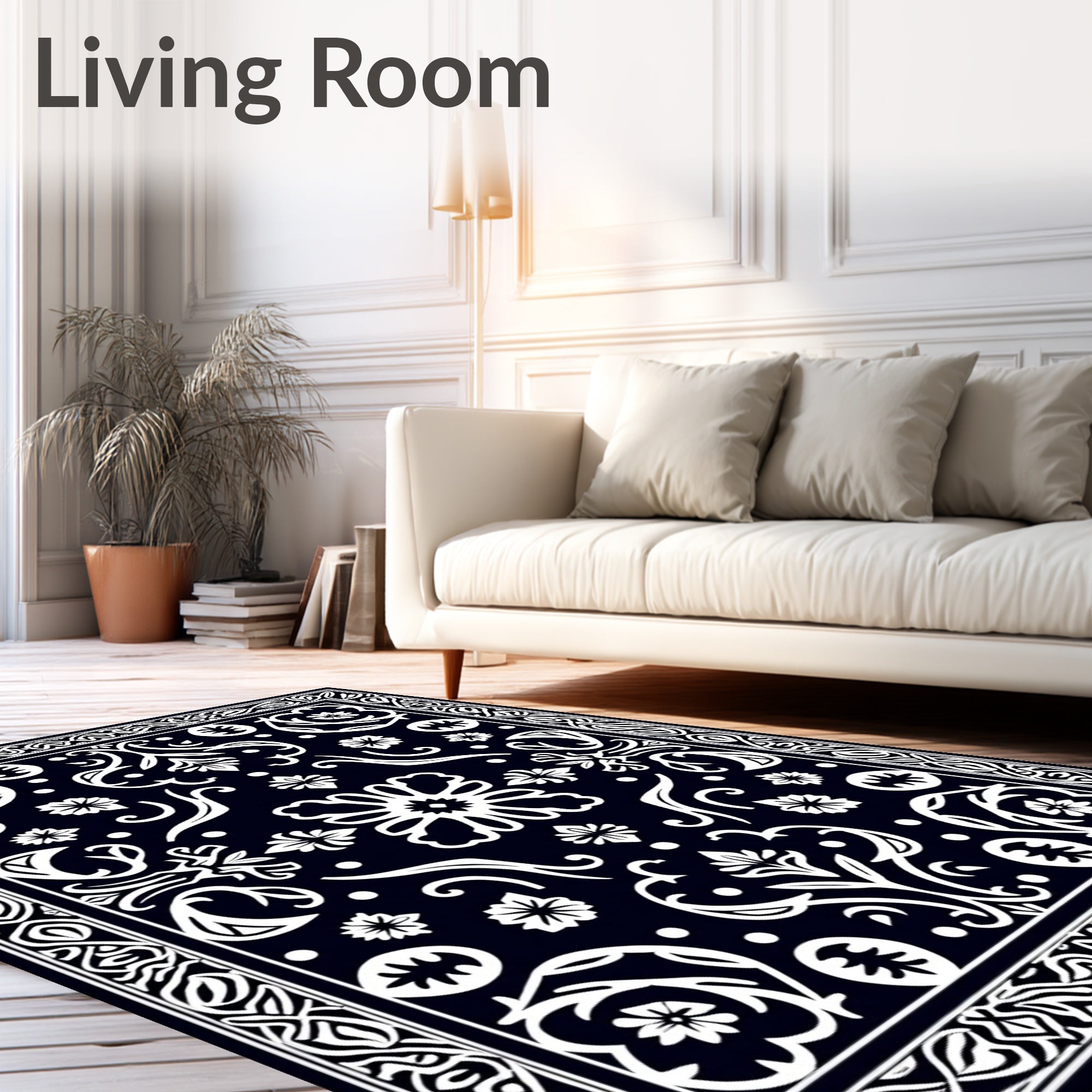 Classic Floral Scrollwork Pattern Rug