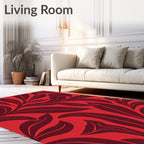 Bold Tropical Leaf Pattern Rug