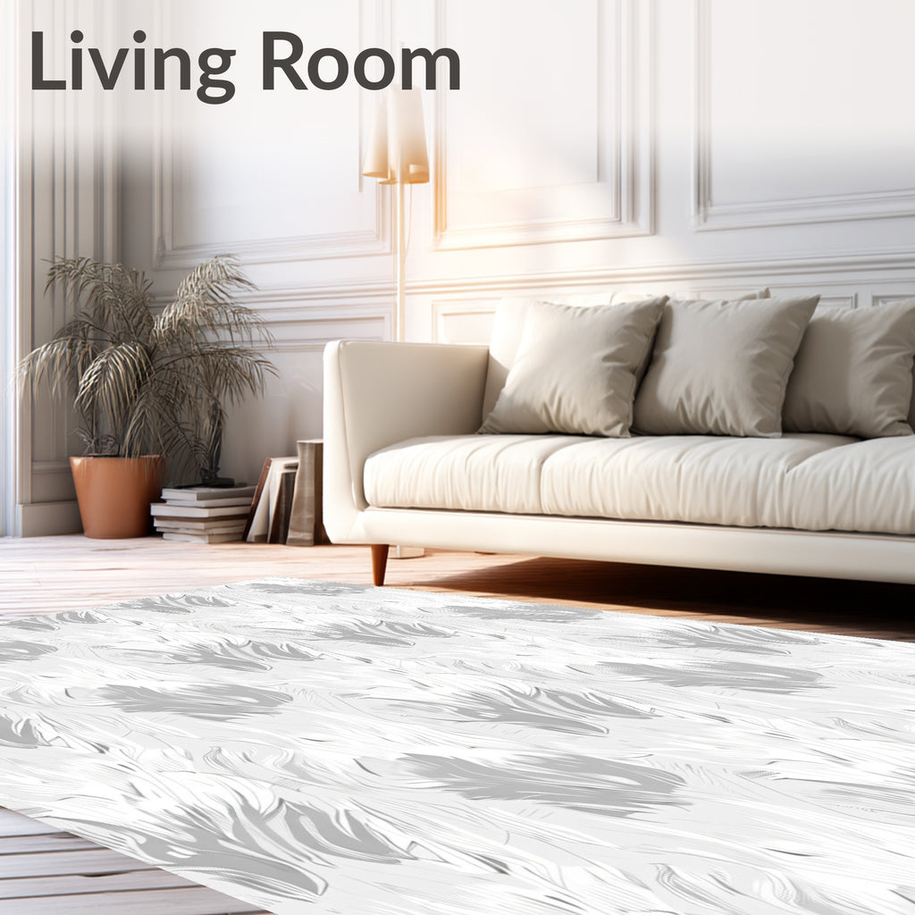 Feather Pattern Natural Texture Rug