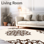 Ornate Floral Scrollwork Pattern Design Rug