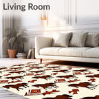 Earthy Horse Tribal Pattern Design Rug
