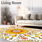 Sunny Floral Mandala Pattern Rug