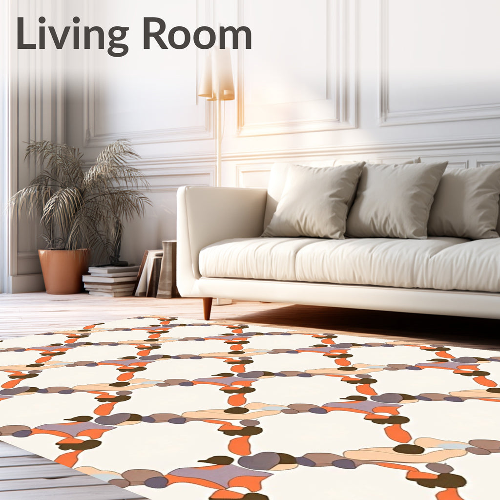 Abstract Organic Interlocking Shape Rug