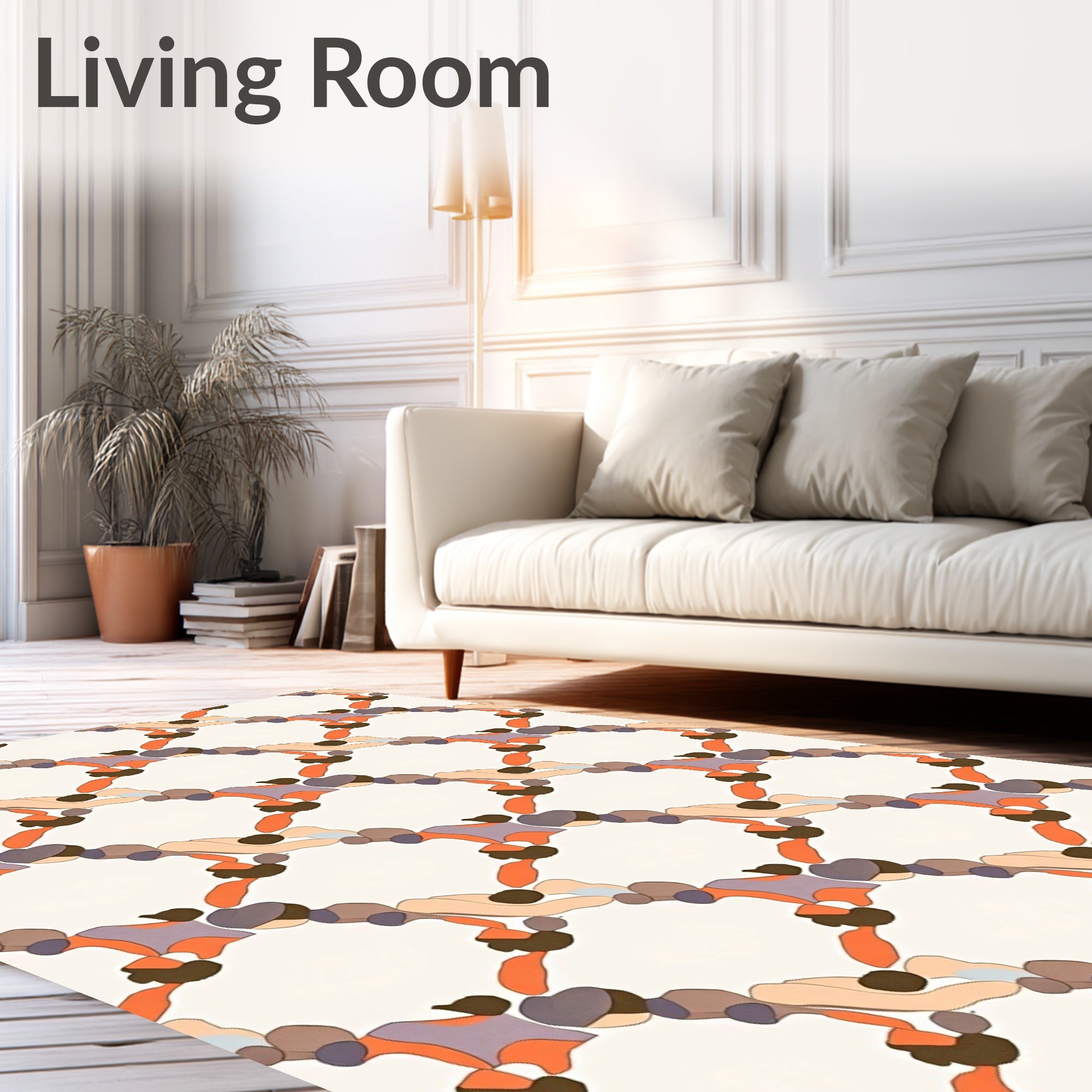 Abstract Organic Interlocking Shape Rug