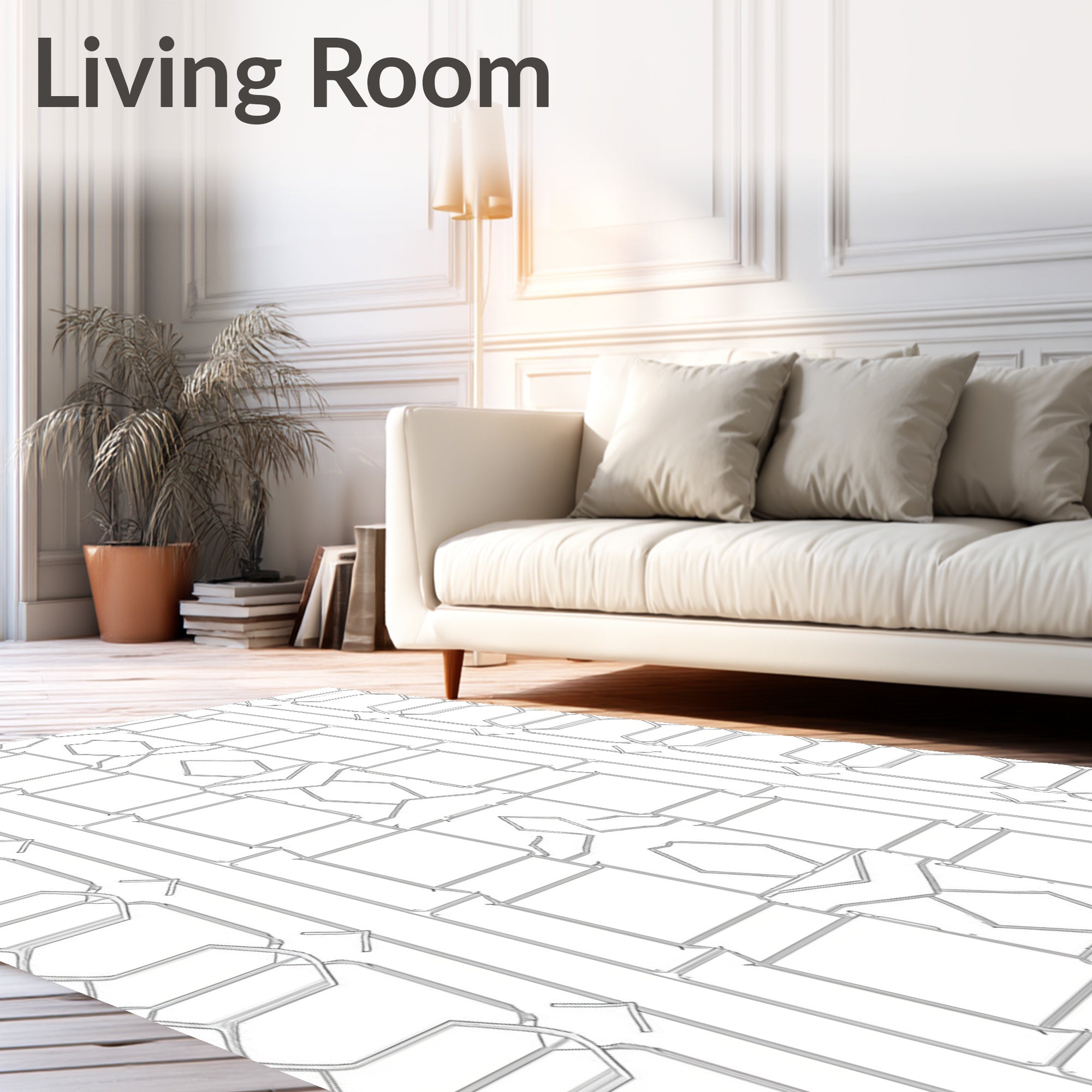 Geometric Intersecting Lines Pattern Rug