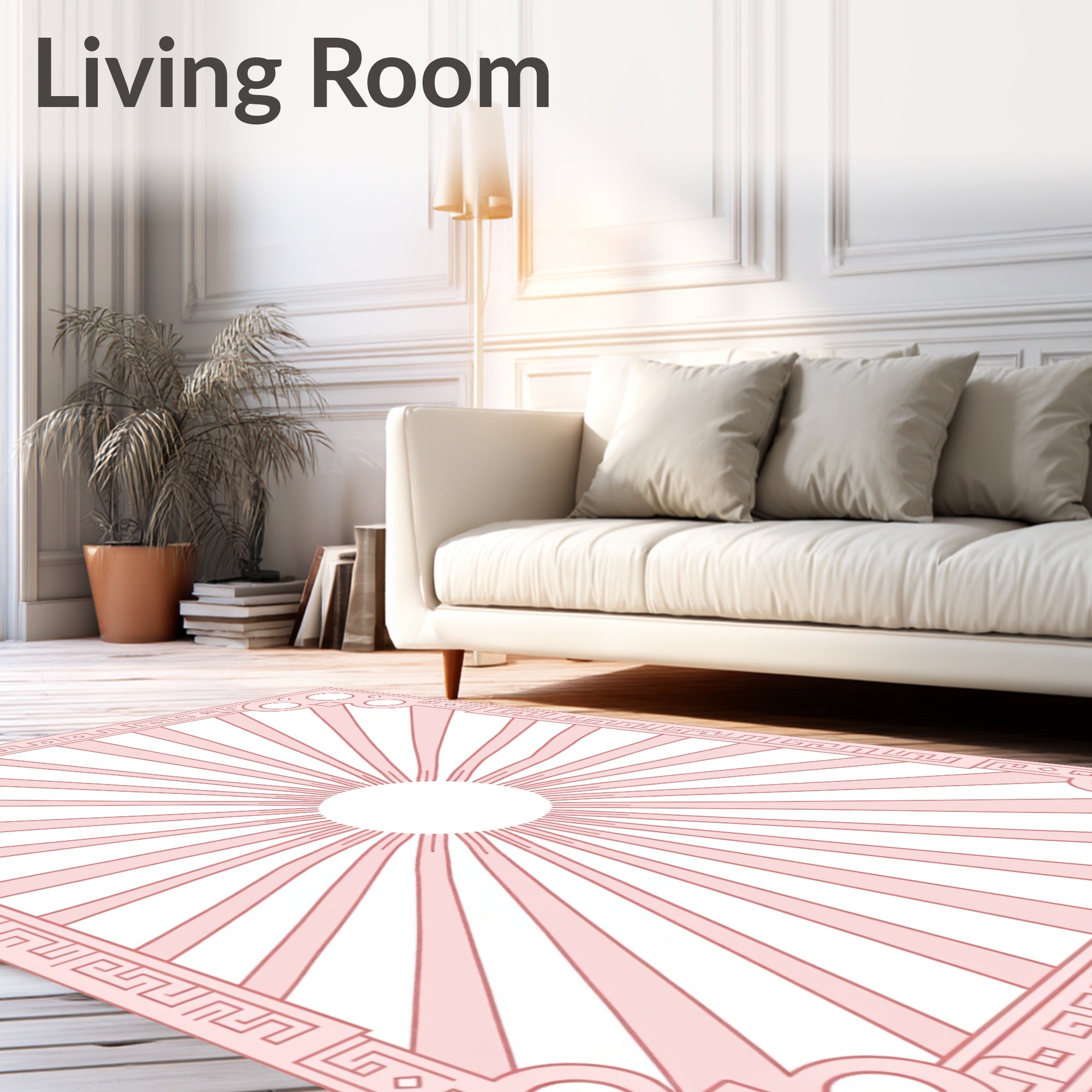 Art Deco Sunburst Geometric Frame Rug