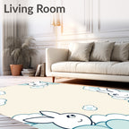 Cute Bunny Cloud Pattern Design Rug