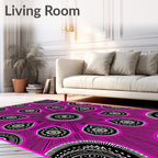 Vibrant Pink Psychedelic Floral Pattern Rug