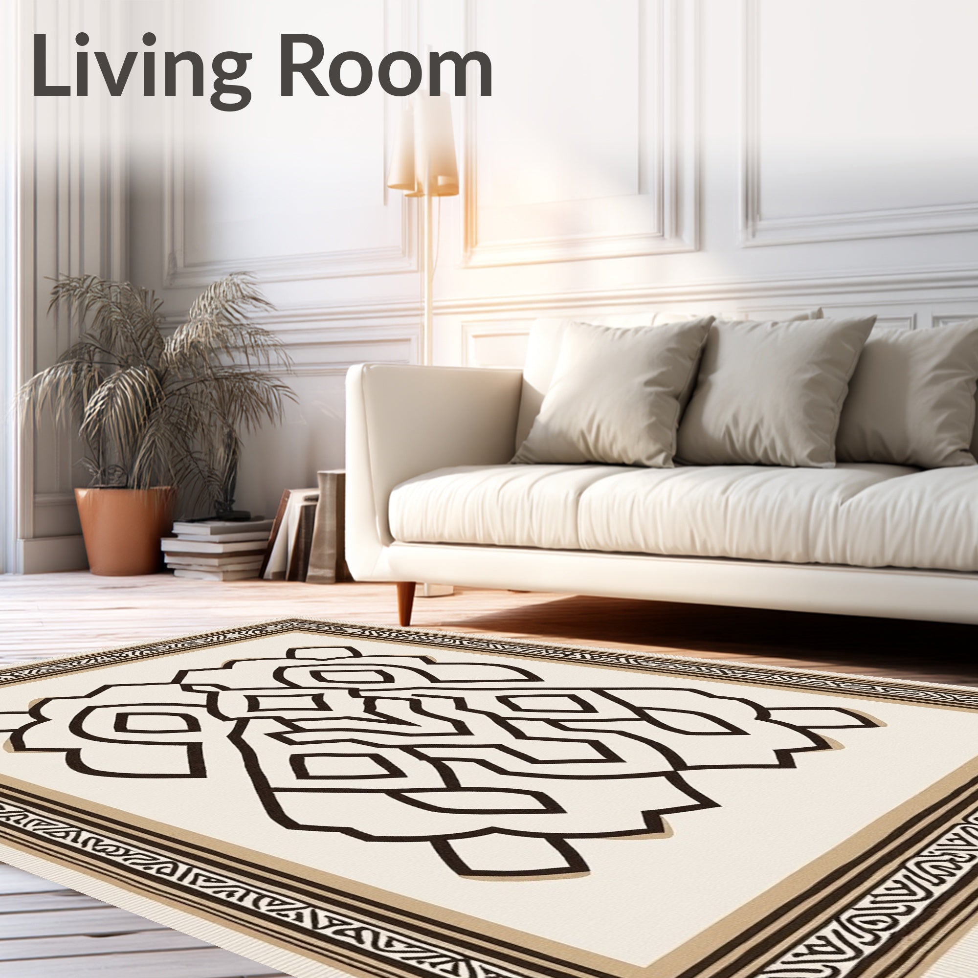 Abstract Interlocking Bold Lines Rug
