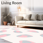 Soft Pink Blue Abstract Shapes Rug
