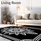 Modern Floral Geometric Mandala Design Rug