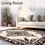 Classic Scrollwork Foliage Medallion Design Rug