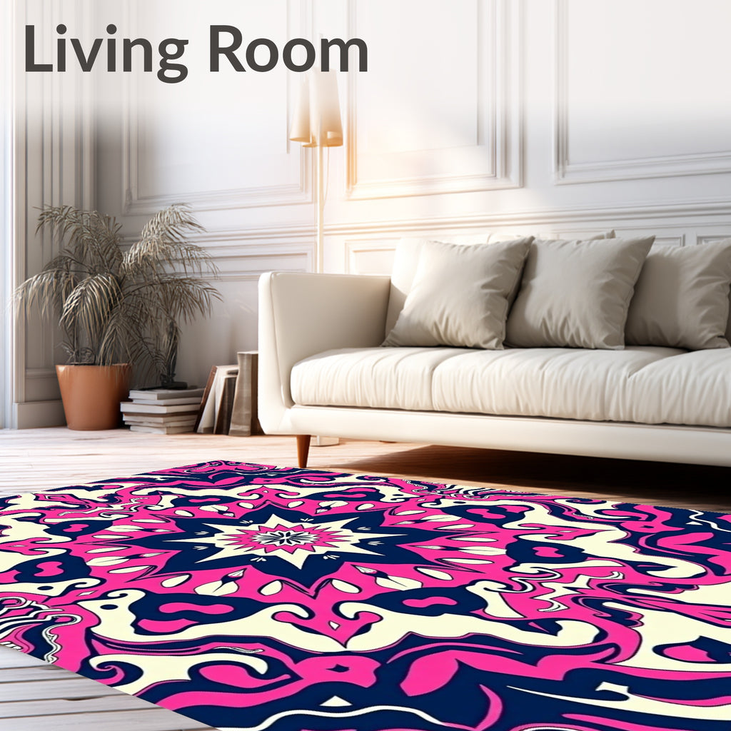 Vibrant Geometric Swirls Mandala Rug