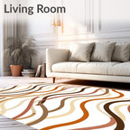 Wavy Earth Tones Stripes Rug